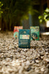 Back Packaging of Tété andi Laye Haitian Coffee in nature on a rocky surface